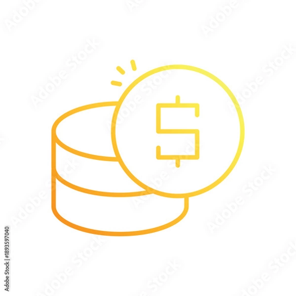 Obraz Coins vector icon