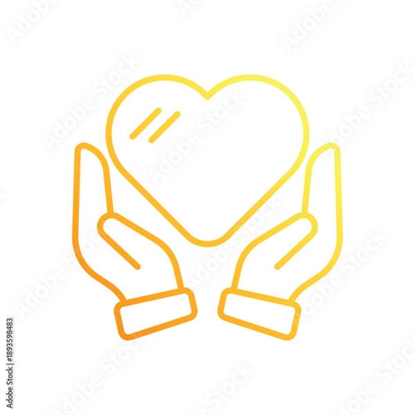 Obraz Heart Hands vector icon