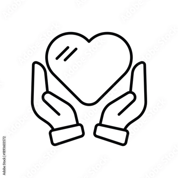 Obraz Heart Hands vector icon