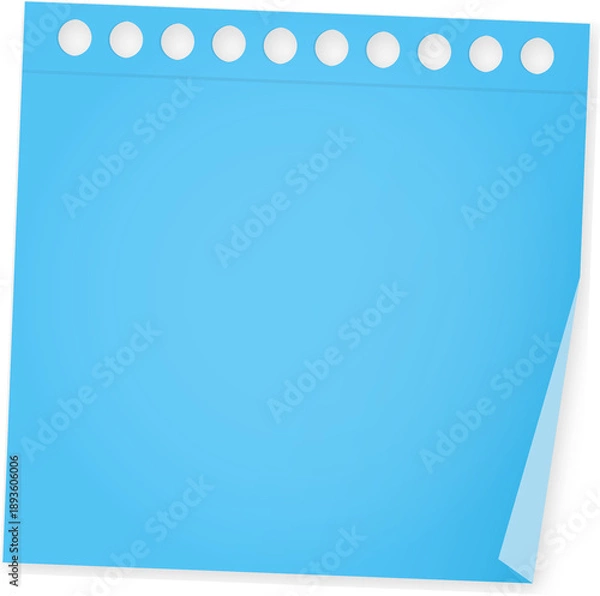 Obraz Blue Paper Note with Perforated Edge