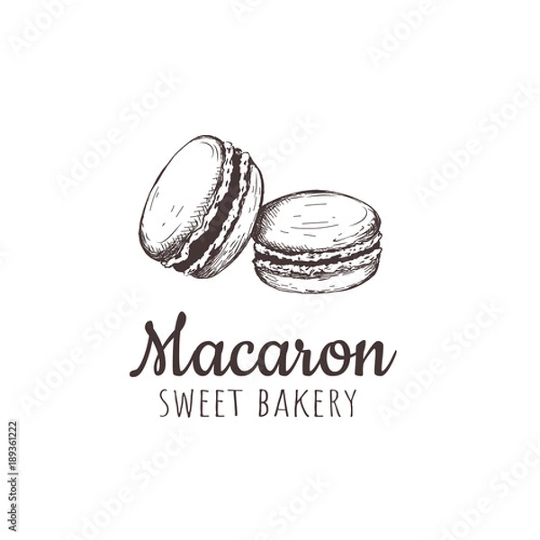 Obraz Macaron, makaronik, rysunek odręczny szkic Macaron.