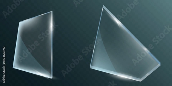 Obraz Abstract Dark Glass Shards with Light Reflections