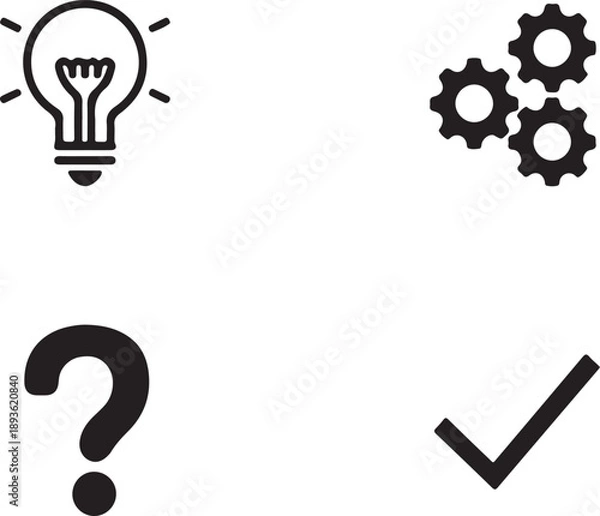 Fototapeta Two large solid black circles are positioned on a stark white background