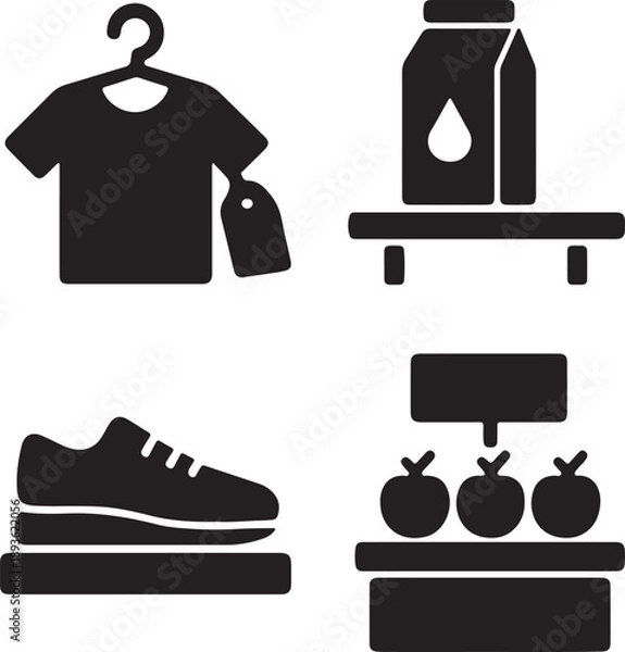 Fototapeta Abstract composition featuring three horizontal black rectangles on a white background