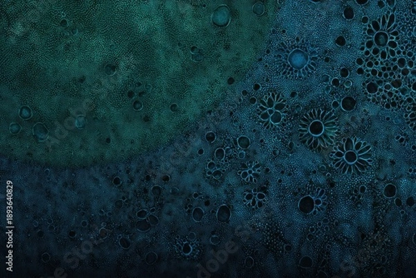 Fototapeta Abstract, dark, textured surface with organic, circular patterns