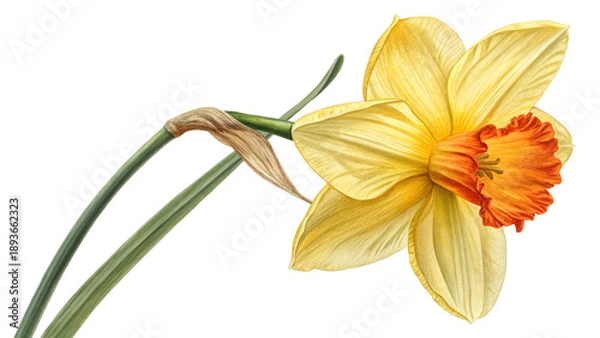 Obraz Poisonous Plants Daffodil on transparent background