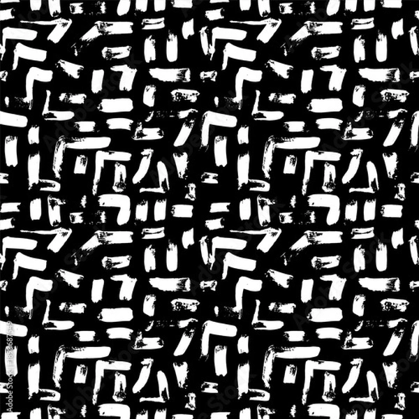 Obraz Grunge Dry Brush Strokes Seamless Pattern