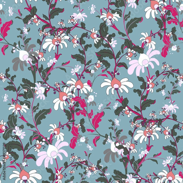 Fototapeta Seamless Vector Vintage Oriental Botanical Pattern