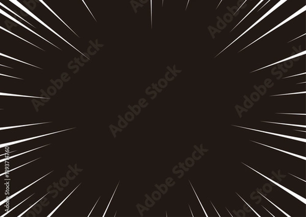 Obraz 漫画風集中線・効果線のバリエーションセット（白・黒背景）