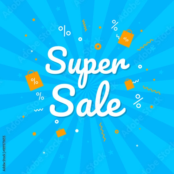 Fototapeta Big Sale Weekend, special offer banner up to 50 off. Vector illustration.