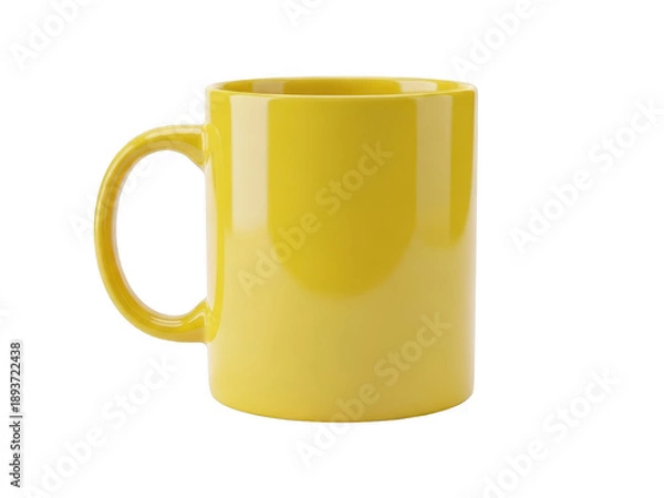 Obraz Yellow mug isolated on transparent background