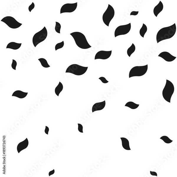 Fototapeta Falling Twisted Rectangle Leaf Silhouette Icons