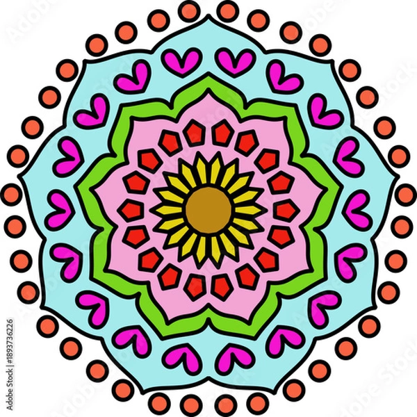 Obraz mandala round ornament