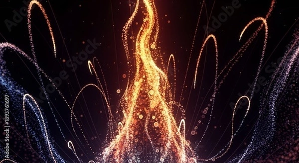 Obraz Vibrant sparks and fire abstract background.