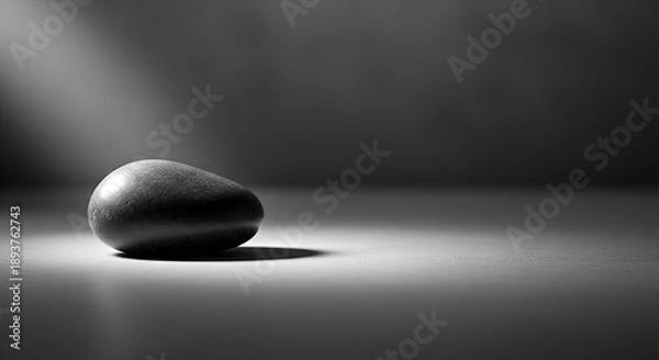 Obraz Smooth gray stone in spotlight.