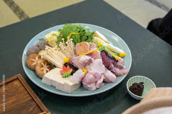 Obraz あんこう鍋　具材　土鍋