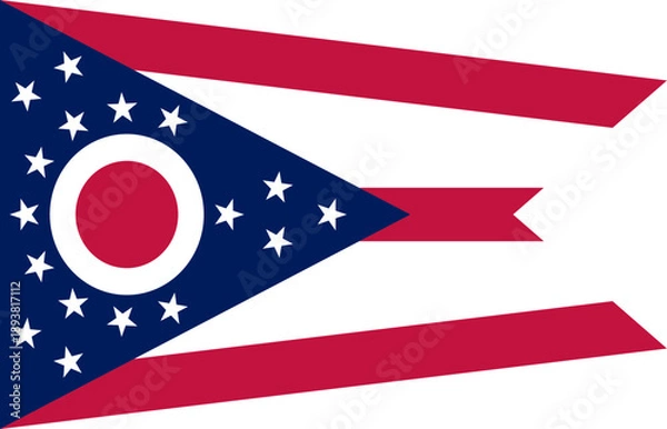 Obraz Ohio state flag with swallowtail and circle