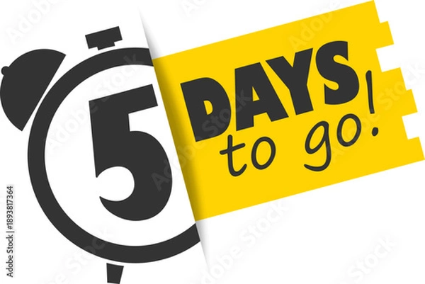 Obraz Countdown graphic with 5 days remaining