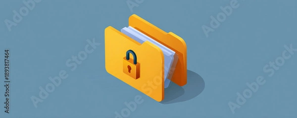 Obraz Flat vector animated secure database icon for SaaS platforms 32k ultra HD