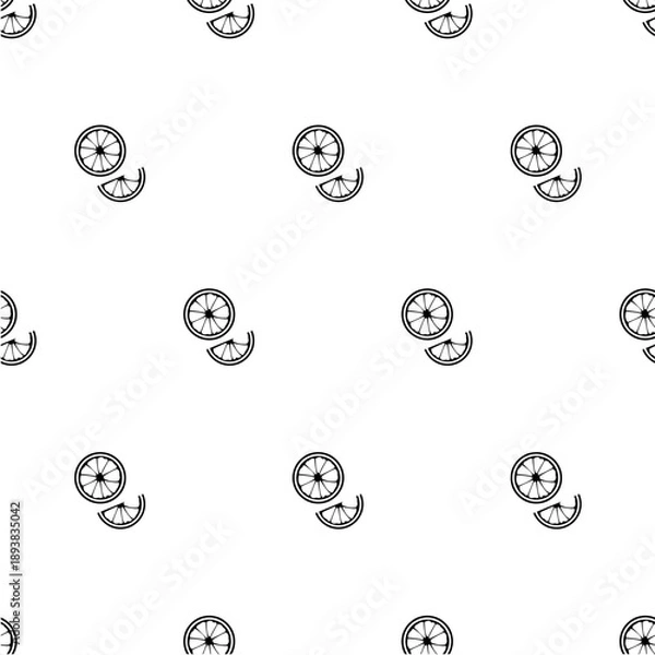 Obraz seamless pattern black slice orange