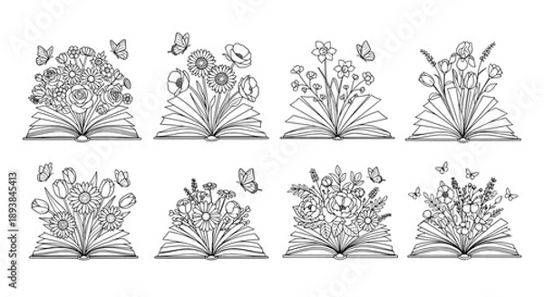 Obraz Floral book illustrations set