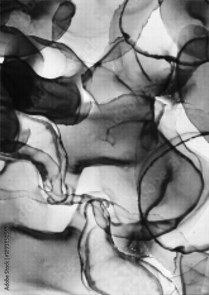 Obraz Large vector halftone liquid ink wash texture with a transparent background