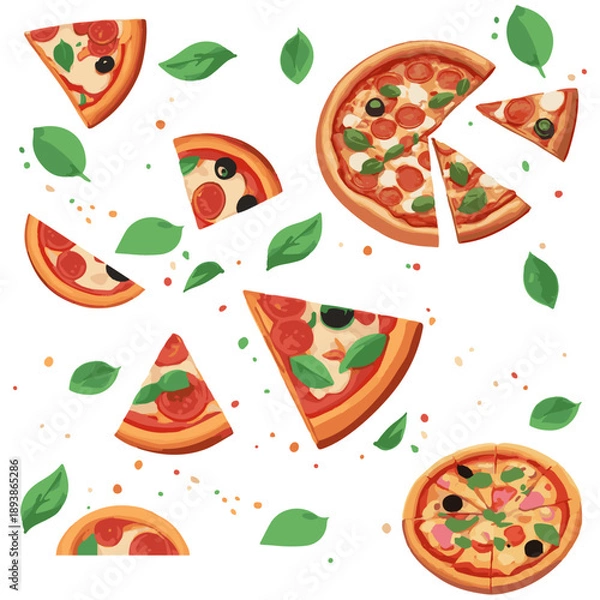 Obraz pizza patren vector art