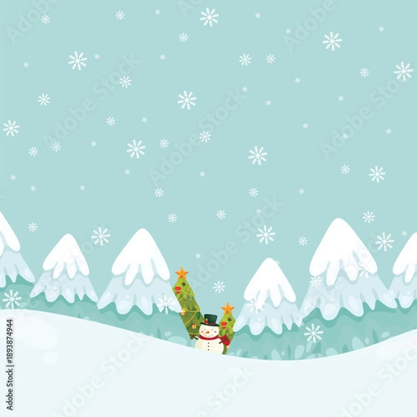 Fototapeta Winter White Wallpaper Vector Print