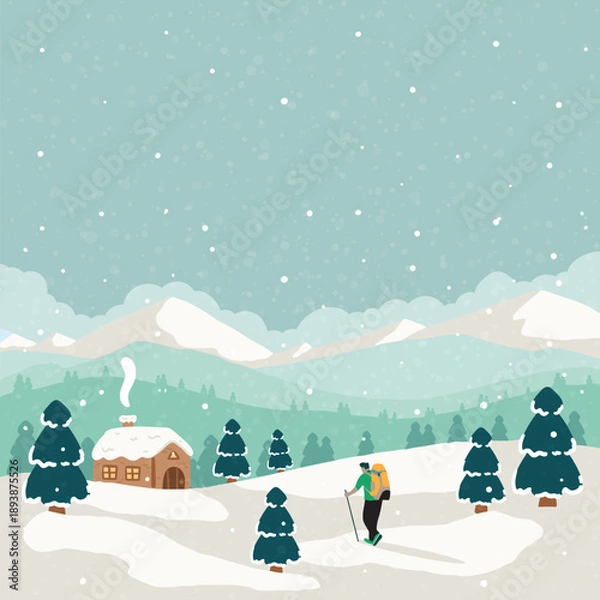 Fototapeta Winter White Wallpaper Vector Print