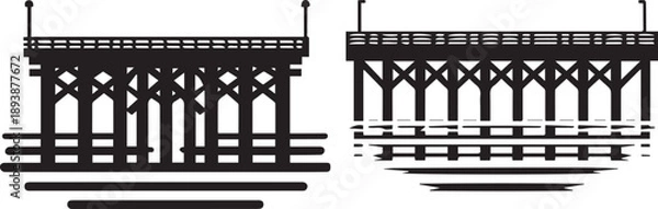 Fototapeta Pier over the ocean icon vector set.