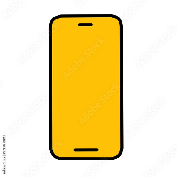 Obraz Yellow Smartphone Screen Mockup for Creative Mobile App Display