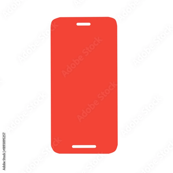 Obraz Red Smartphone Screen Mockup for Creative Mobile App Display