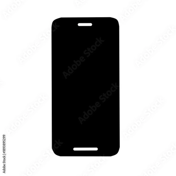 Obraz Black Smartphone Screen Mockup for Mobile App UI Presentation