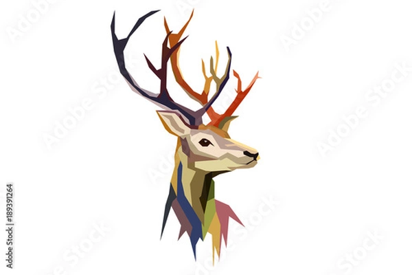 Obraz Jeleń Low Poly