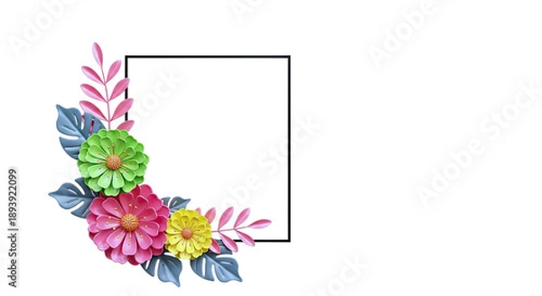 Obraz Floral Corner Frame with Copy Space