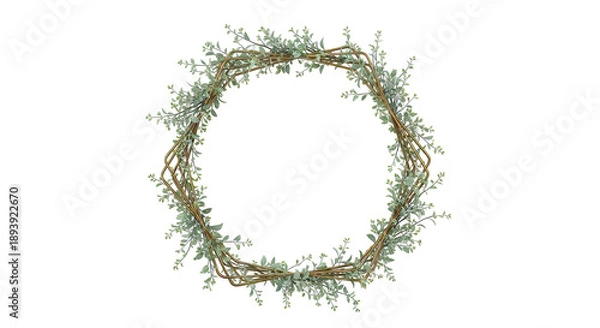 Obraz Hexagonal Wreath with Greenery