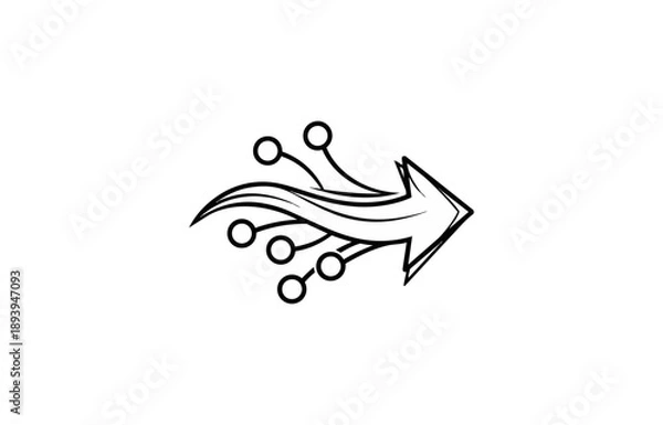 Obraz Abstract arrow symbol on black background