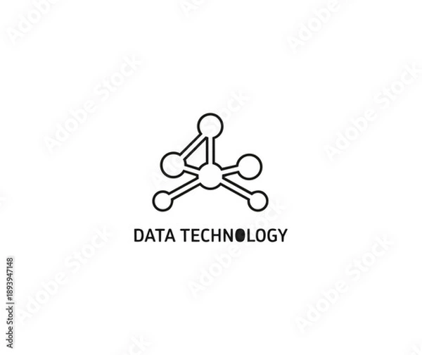 Obraz Abstract data technology logo on black background