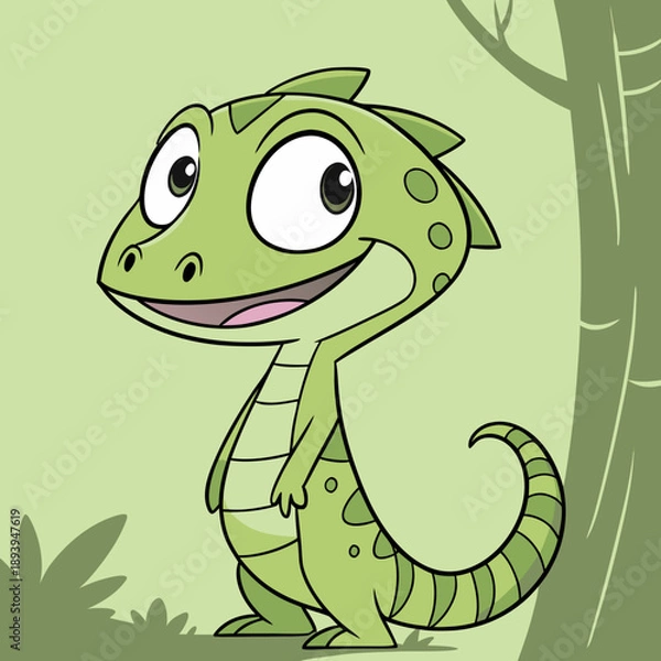Obraz A cute smiling lizard