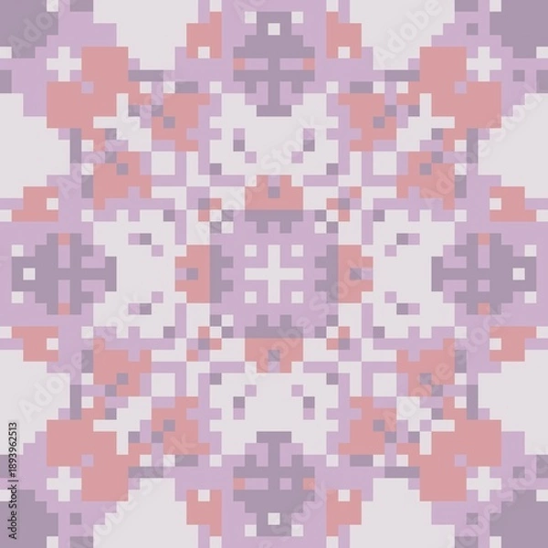 Fototapeta Dreamy Violet Pixel Lace Pattern