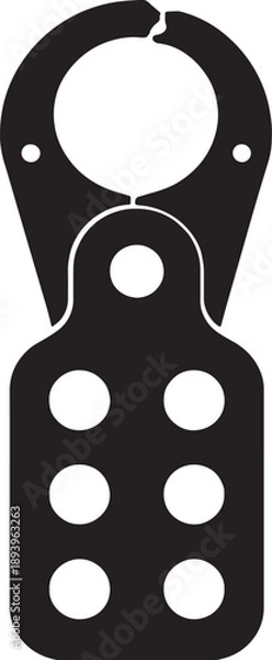 Obraz Electrical Lockout Tagout Device Black Silhouette