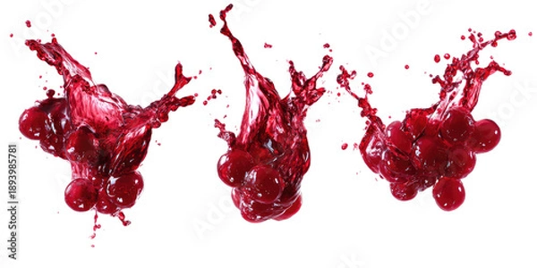 Obraz Red liquid splashes, vibrant bursts