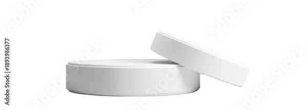 Obraz Two open white circular containers