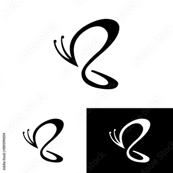 Obraz Butterfly conceptual simple icon. Logo vector illustration