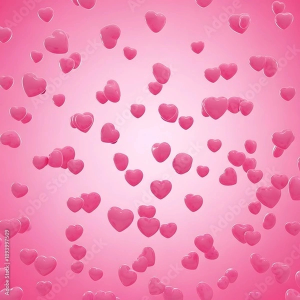 Obraz Pink hearts floating in space