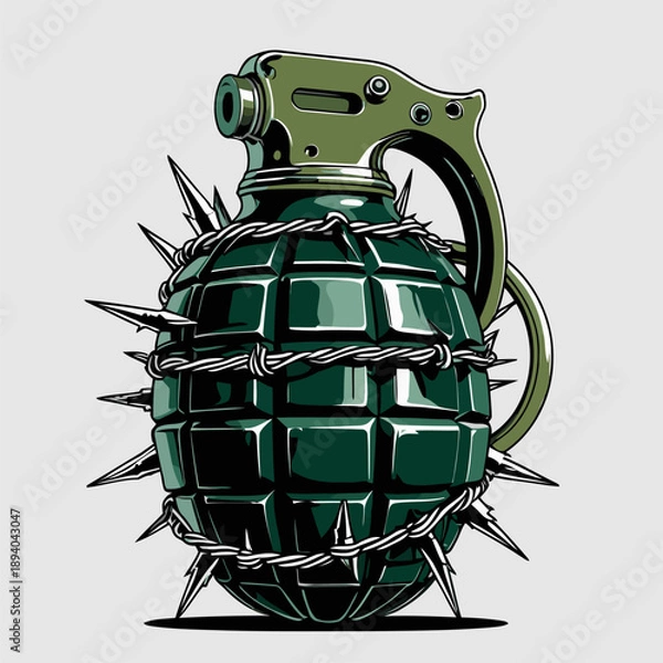 Obraz vector image of a spiked grenade