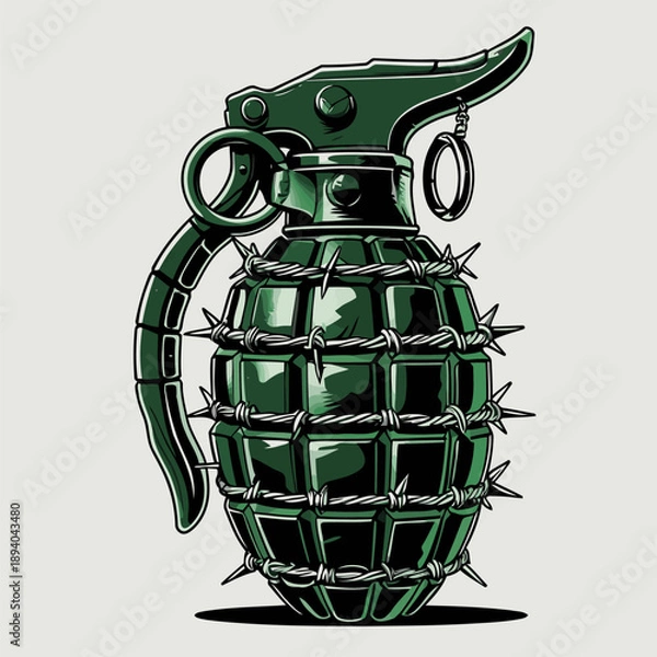Obraz vector image of a spiked grenade