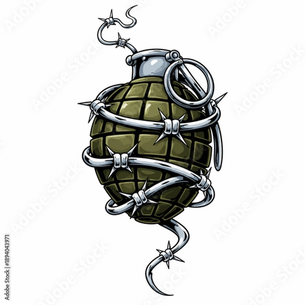 Obraz vector image of a spiked grenade