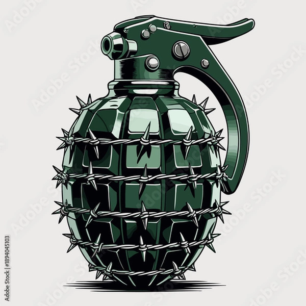 Obraz vector image of a spiked grenade