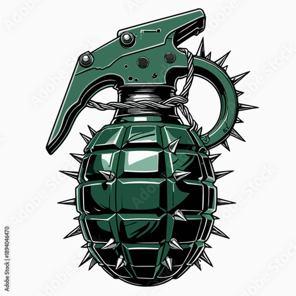 Obraz vector image of a spiked grenade